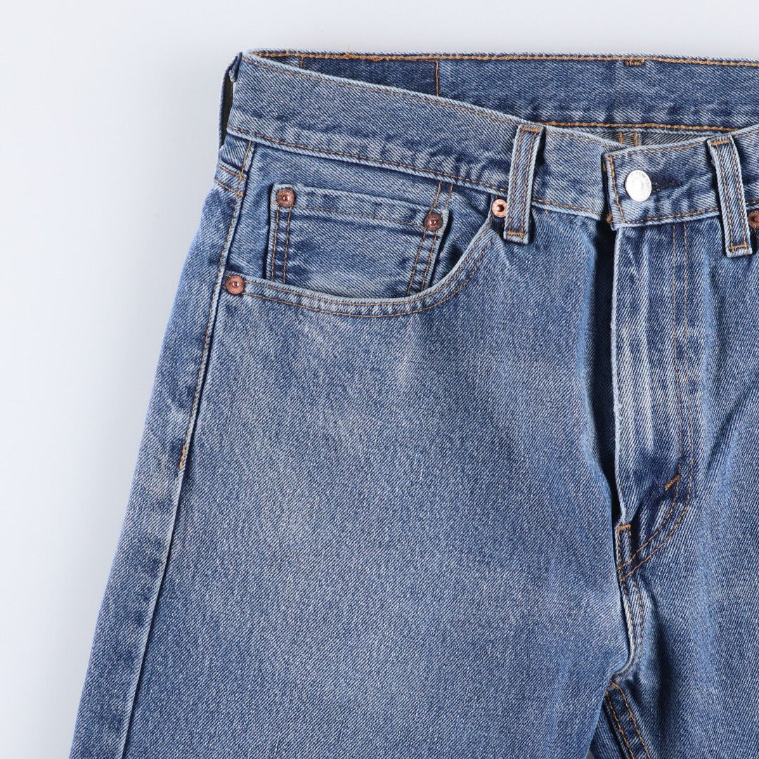 Levi's 505 tapered denim pants for men, size W34 cotton blue type Vintage Second Hand