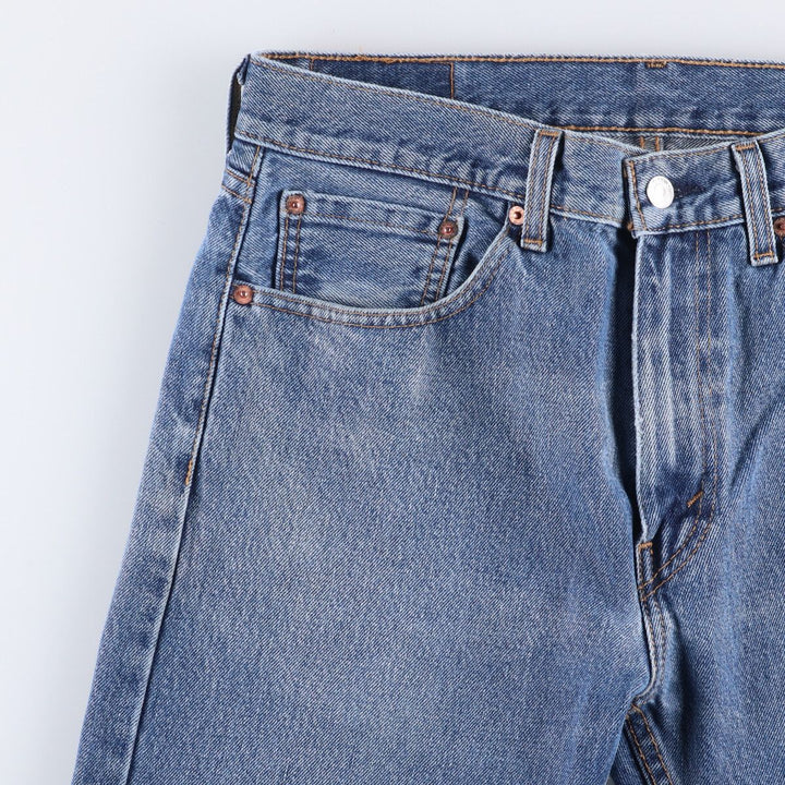 Levi's 505 tapered denim pants for men, size W34 cotton blue type Vintage Second Hand