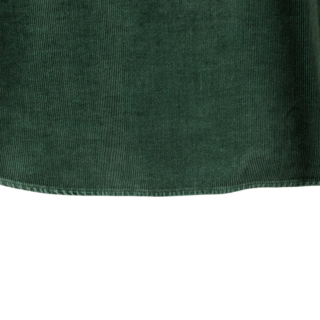 90s-00'S LLBean Long Sleeve Button-Down Corduroy Shirt, Men's Size Medium, Vintage cotton Green type dark green Vintage Second Hand