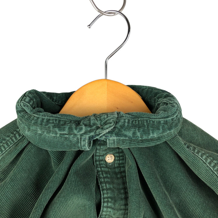 90s-00'S LLBean Long Sleeve Button-Down Corduroy Shirt, Men's Size Medium, Vintage cotton Green type dark green Vintage Second Hand