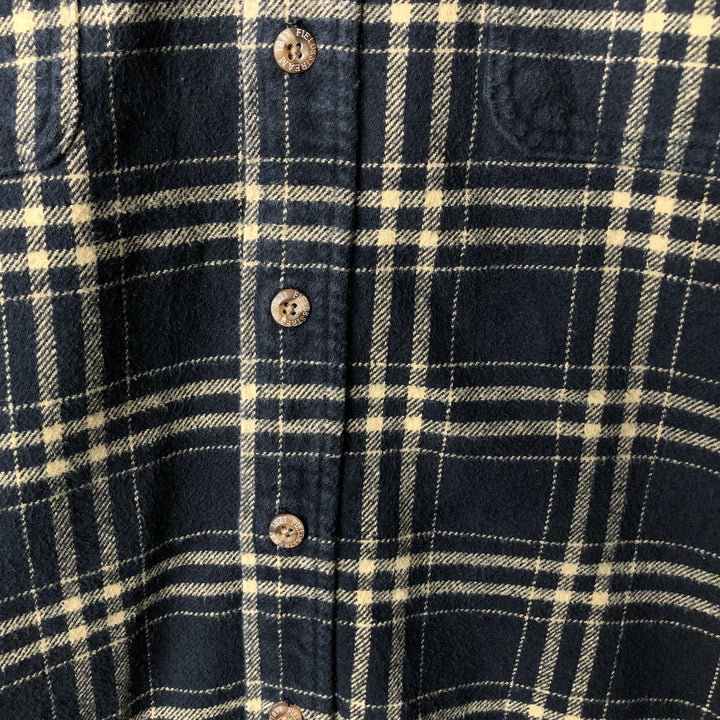 FIELD AND STREAM Long Sleeve Flannel Check Shirt, Men's Size L cotton navy blue type Vintage Second Hand
