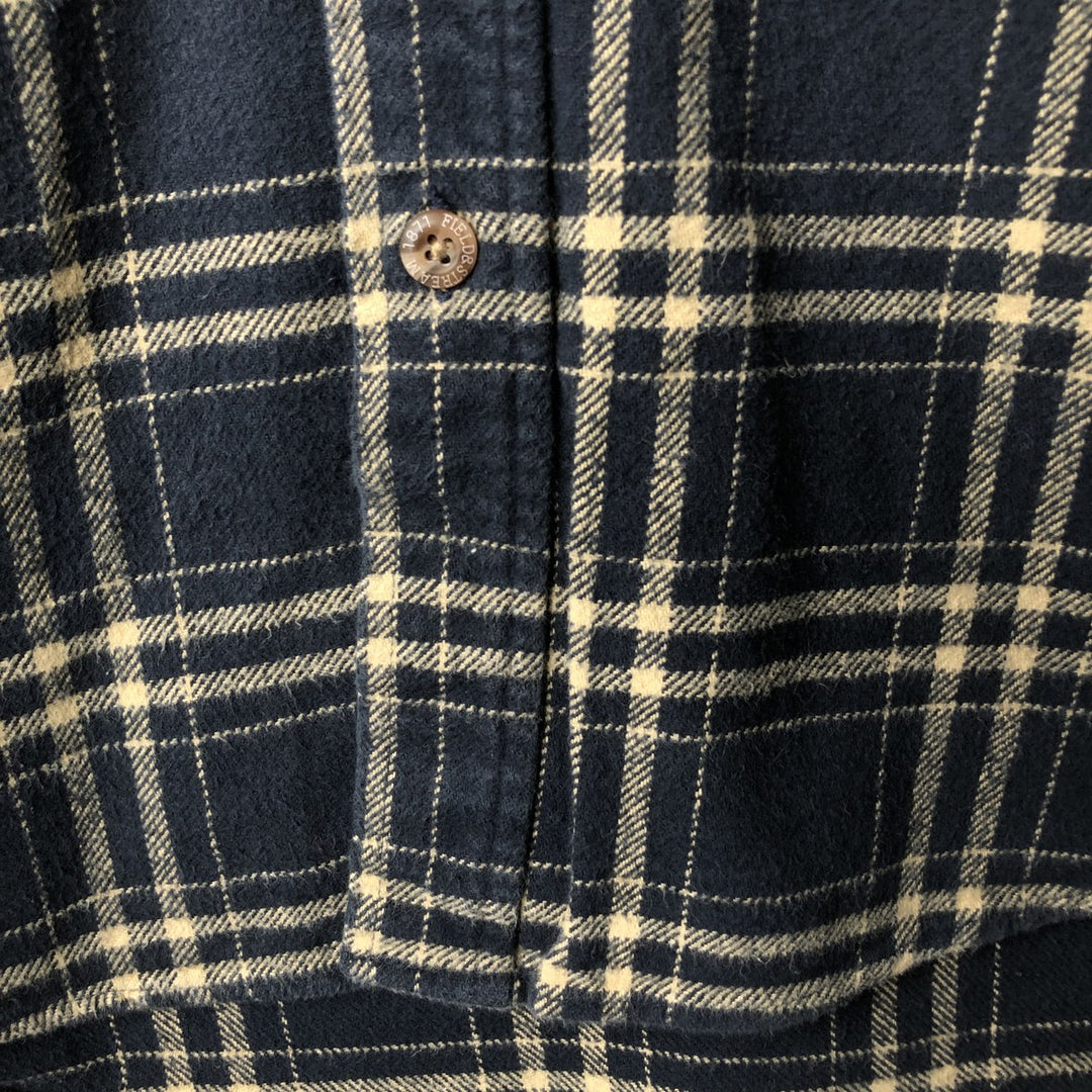 FIELD AND STREAM Long Sleeve Flannel Check Shirt, Men's Size L cotton navy blue type Vintage Second Hand