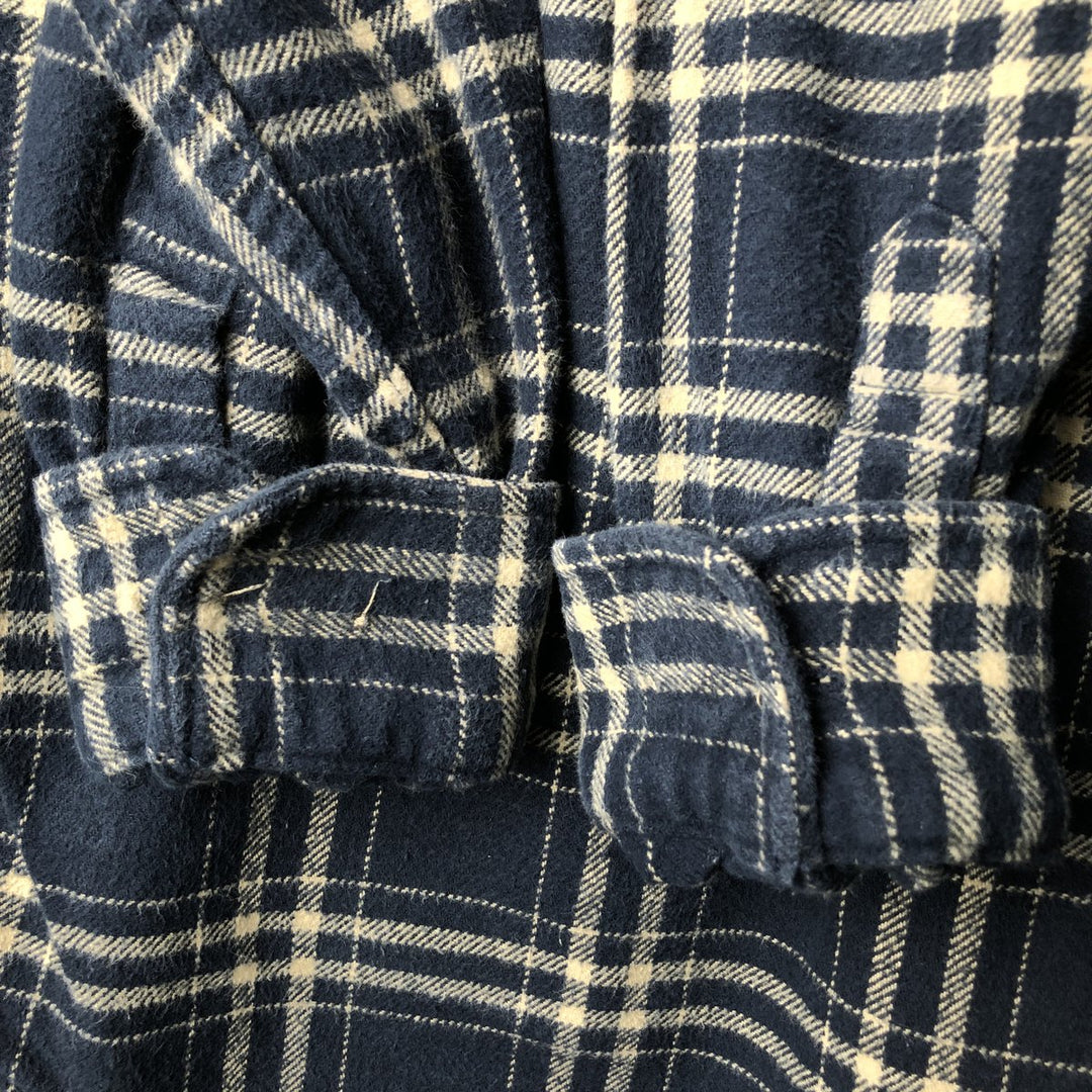 FIELD AND STREAM Long Sleeve Flannel Check Shirt, Men's Size L cotton navy blue type Vintage Second Hand