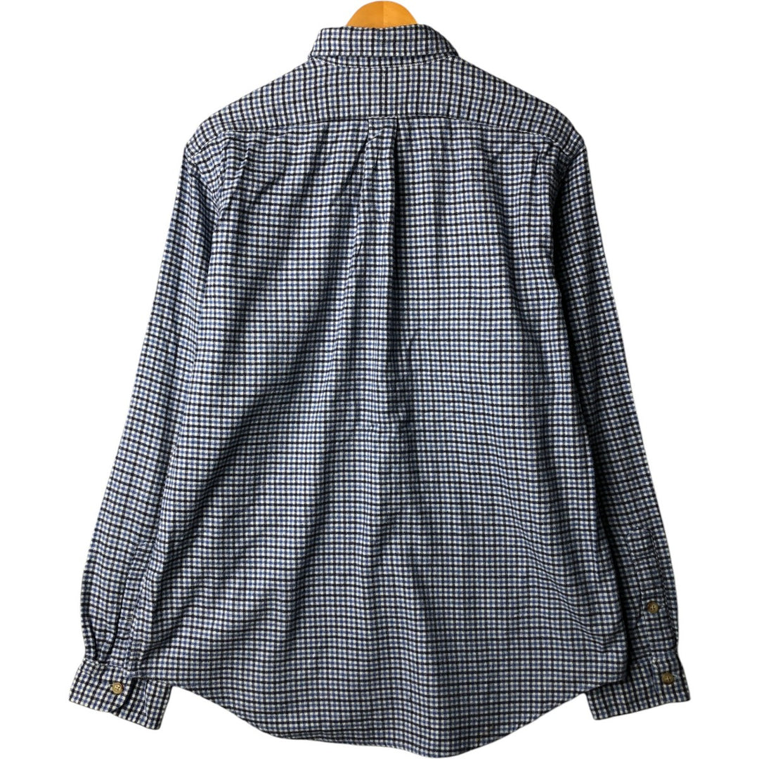 Ralph Lauren Classic Fit Long Sleeve Button-Down Light Flannel Check Shirt, Men's Size L cotton Blue type light blue Vintage Second Hand