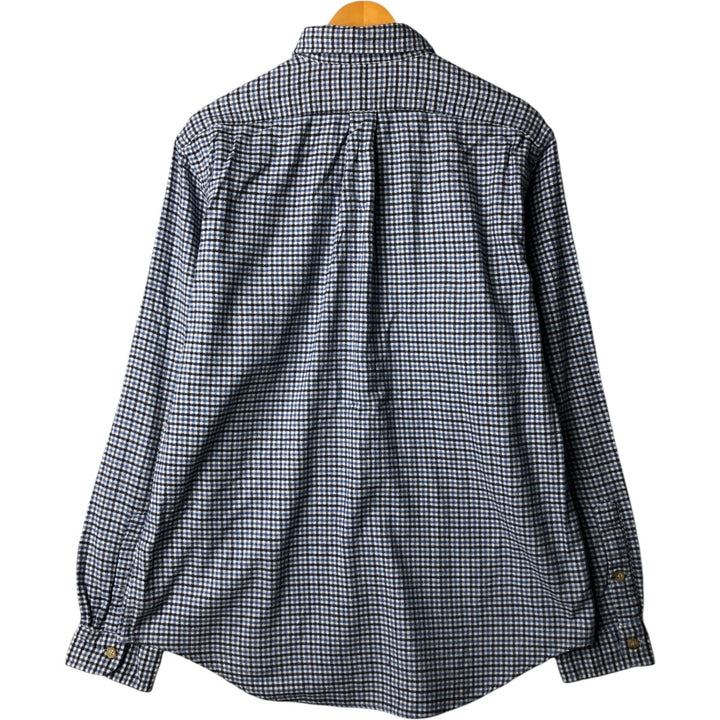Ralph Lauren Classic Fit Long Sleeve Button-Down Light Flannel Check Shirt, Men's Size L cotton Blue type light blue Vintage Second Hand
