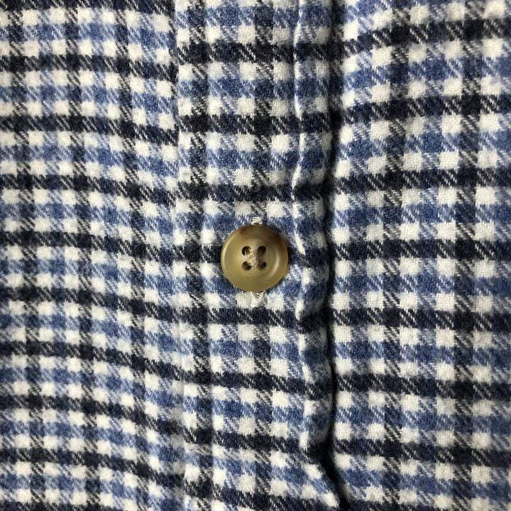 Ralph Lauren Classic Fit Long Sleeve Button-Down Light Flannel Check Shirt, Men's Size L cotton Blue type light blue Vintage Second Hand