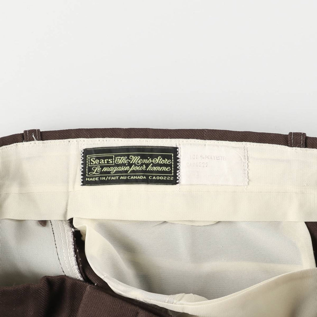 Vintage 1970'S Sears slacks, made in Canada, men's size W34. polyester brown type Vintage Second Hand