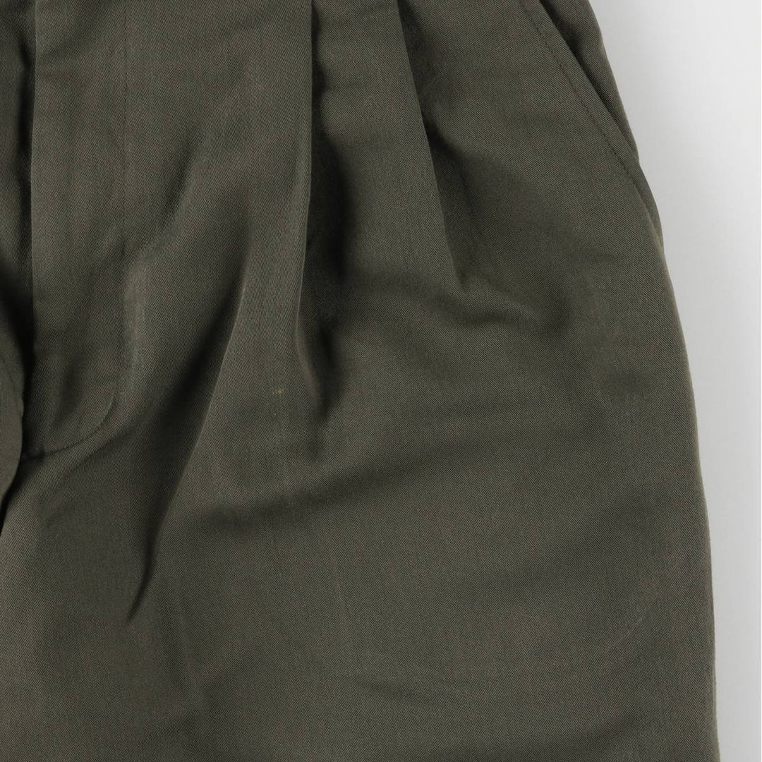 90'S Ralph Lauren CHAPS two-pleat slacks, men's, size W32, vintage polyester Khaki type sage green Vintage Second Hand