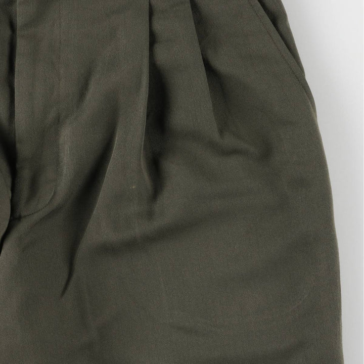 90'S Ralph Lauren CHAPS two-pleat slacks, men's, size W32, vintage polyester Khaki type sage green Vintage Second Hand