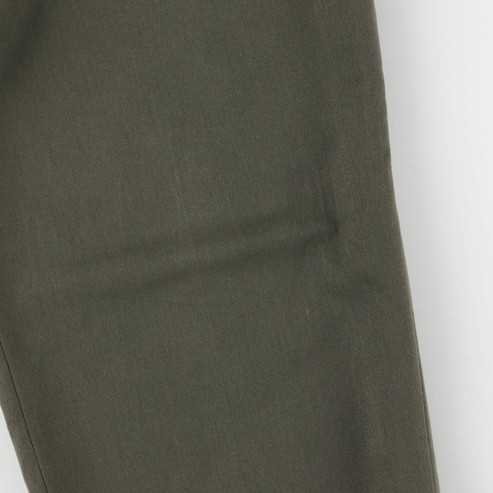 90'S Ralph Lauren CHAPS two-pleat slacks, men's, size W32, vintage polyester Khaki type sage green Vintage Second Hand