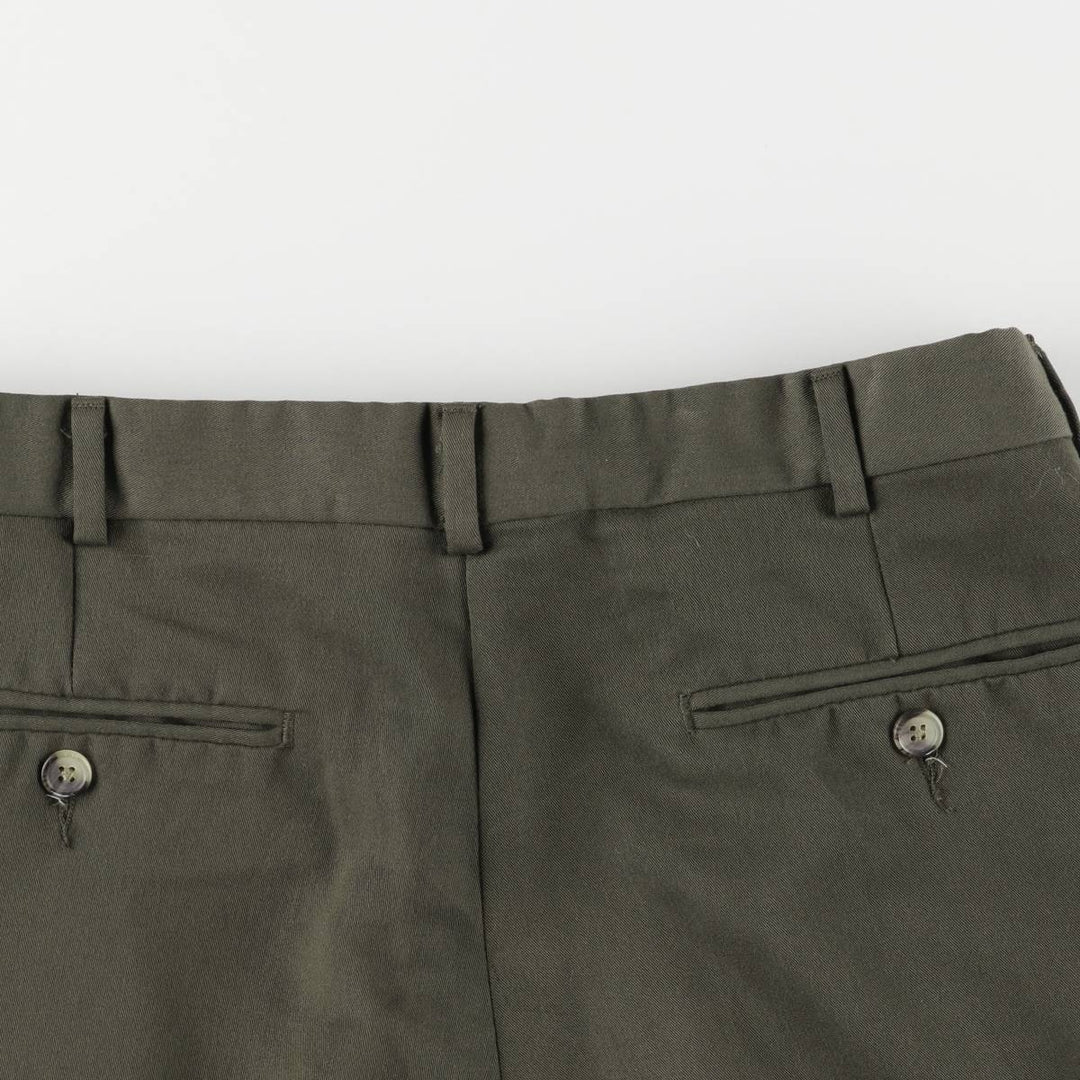 90'S Ralph Lauren CHAPS two-pleat slacks, men's, size W32, vintage polyester Khaki type sage green Vintage Second Hand