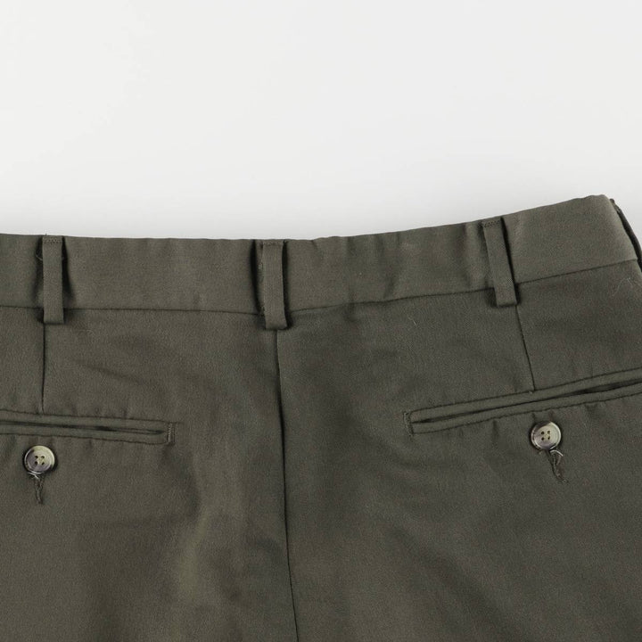 90'S Ralph Lauren CHAPS two-pleat slacks, men's, size W32, vintage polyester Khaki type sage green Vintage Second Hand