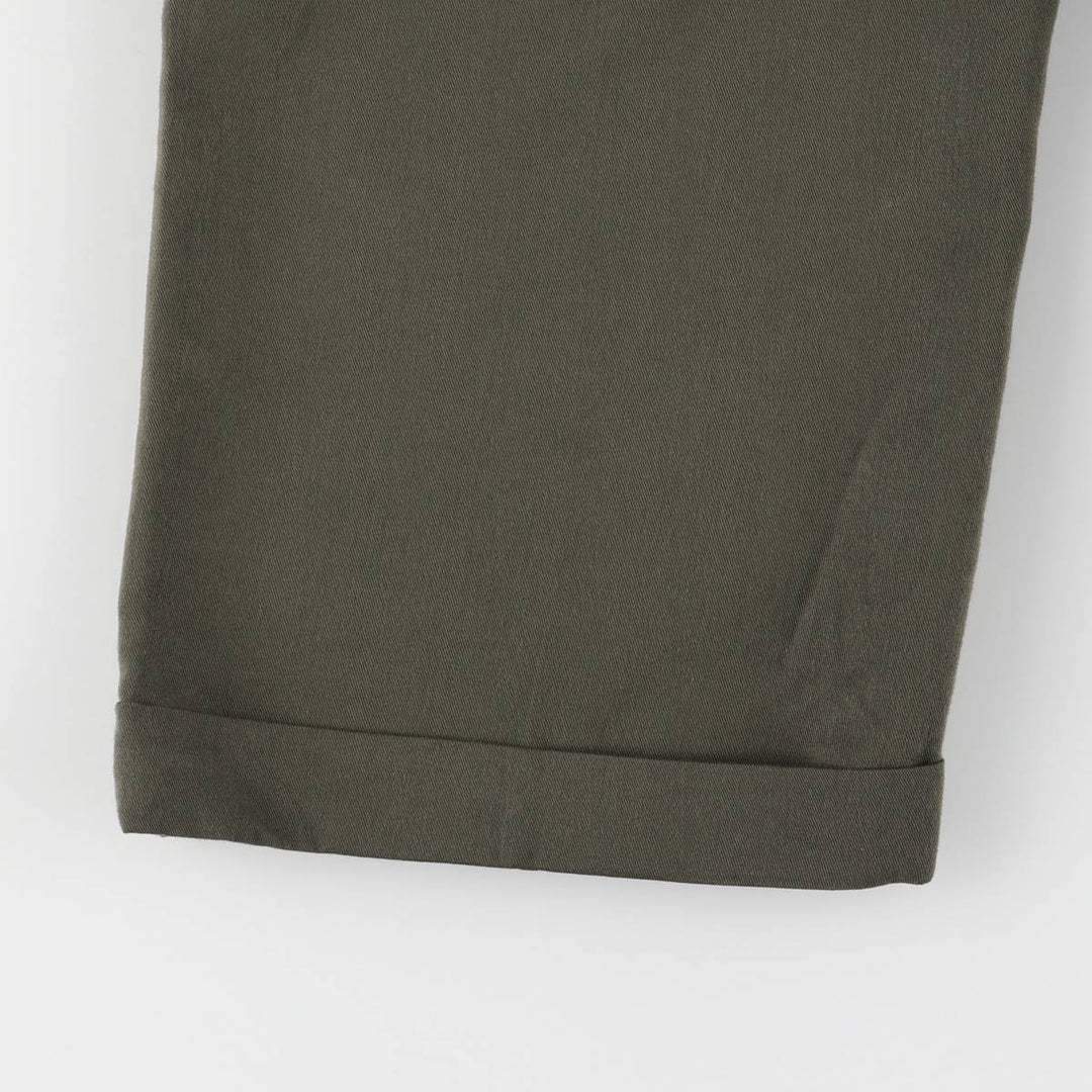 90'S Ralph Lauren CHAPS two-pleat slacks, men's, size W32, vintage polyester Khaki type sage green Vintage Second Hand