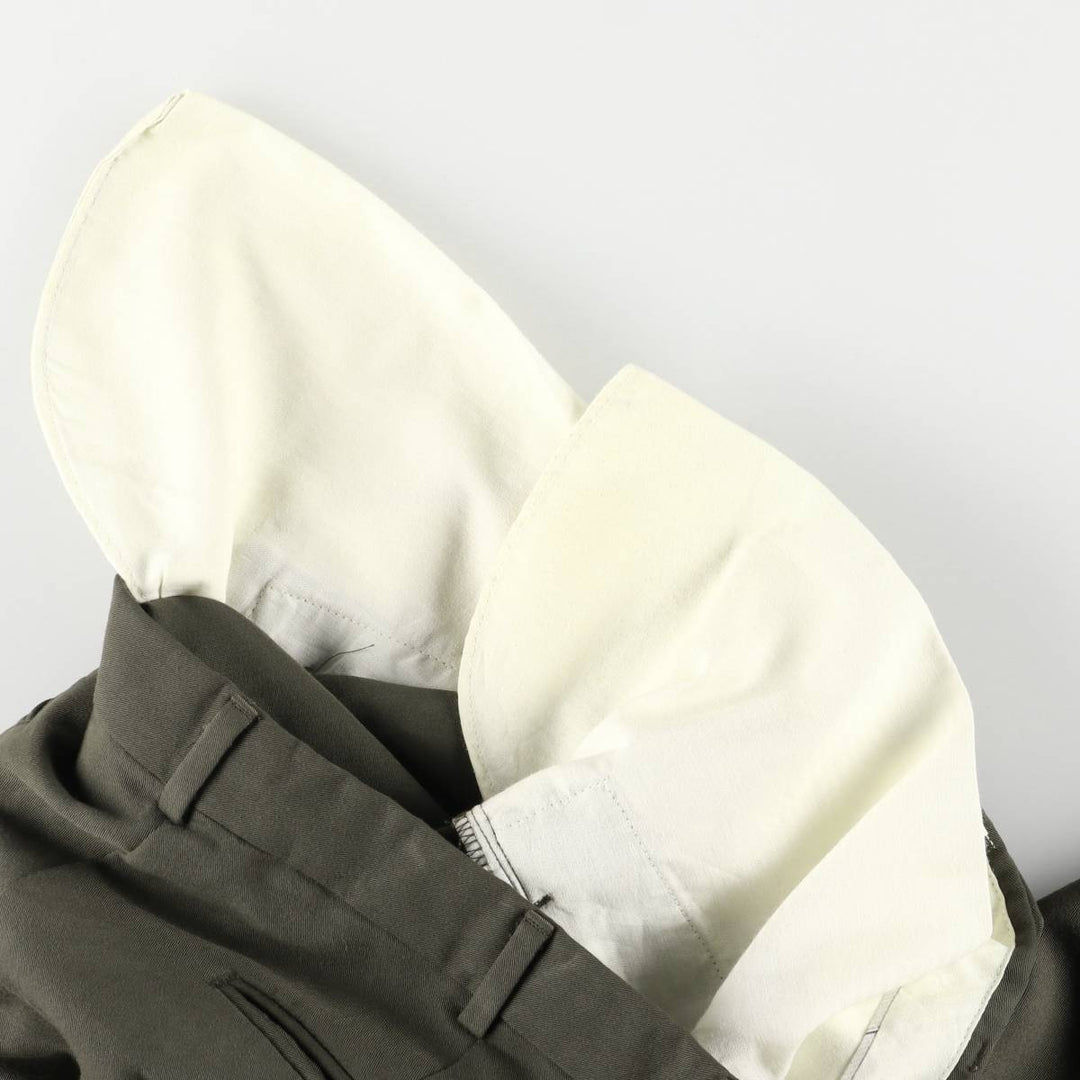 90'S Ralph Lauren CHAPS two-pleat slacks, men's, size W32, vintage polyester Khaki type sage green Vintage Second Hand