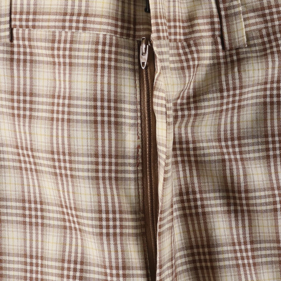 Vintage 1970'S Hart Schaffner and Marx Check Pattern Slacks, Men's Size 35 unclear brown type Vintage Second Hand