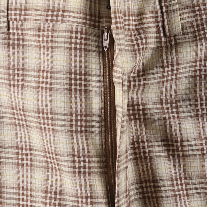 Vintage 1970'S Hart Schaffner and Marx Check Pattern Slacks, Men's Size 35 unclear brown type Vintage Second Hand