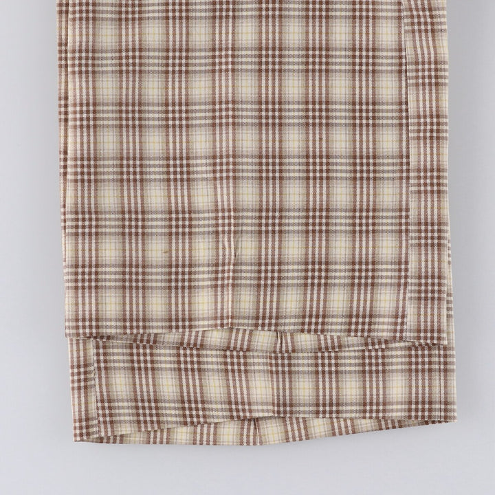 Vintage 1970'S Hart Schaffner and Marx Check Pattern Slacks, Men's Size 35 unclear brown type Vintage Second Hand