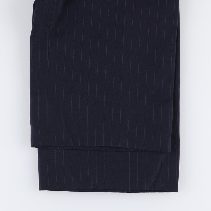 1970'S Vintage Striped Two-pleat Wide Leg Slacks, Men's Size W33 unclear navy blue type Vintage Second Hand