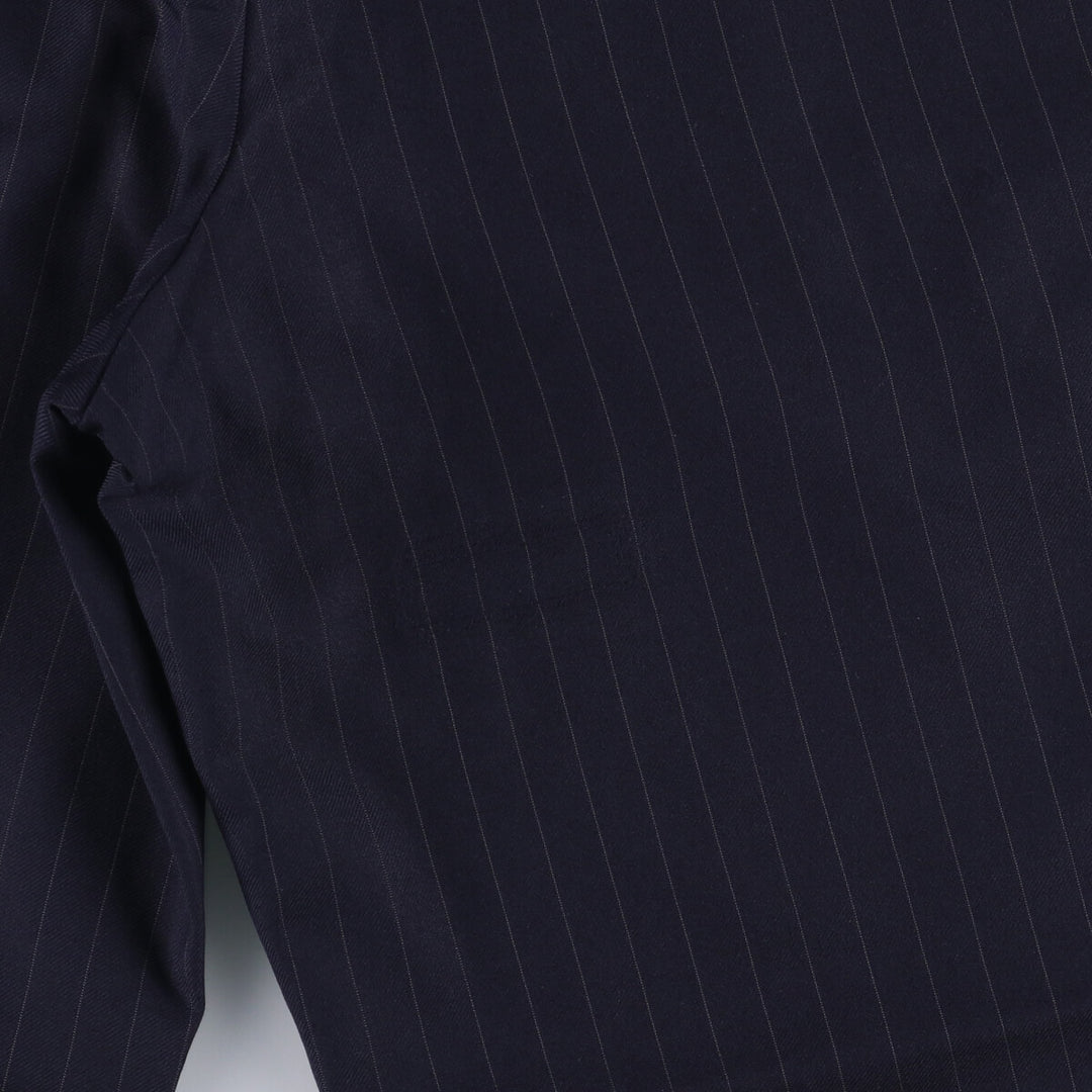 1970'S Vintage Striped Two-pleat Wide Leg Slacks, Men's Size W33 unclear navy blue type Vintage Second Hand