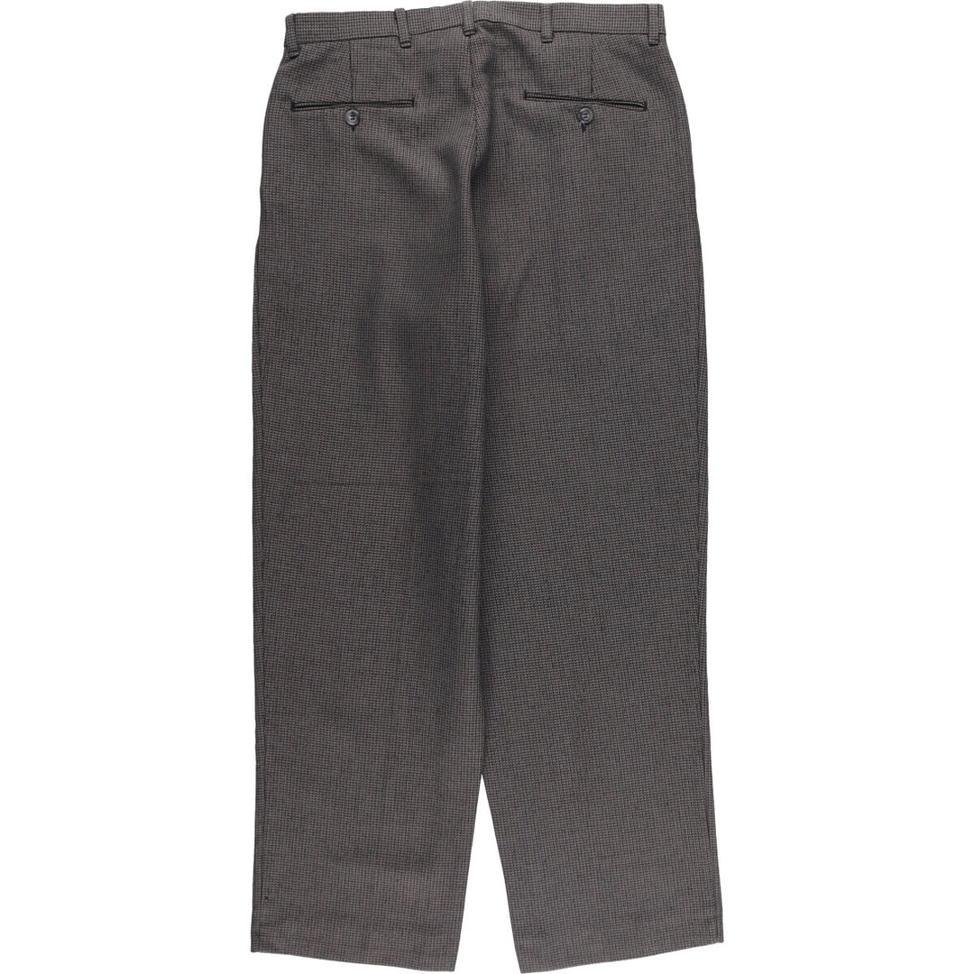 70s-80'S All-Over Print Three-Pleated Slacks, Made in USA, Men's Size W30 unclear gray type Vintage Second Hand