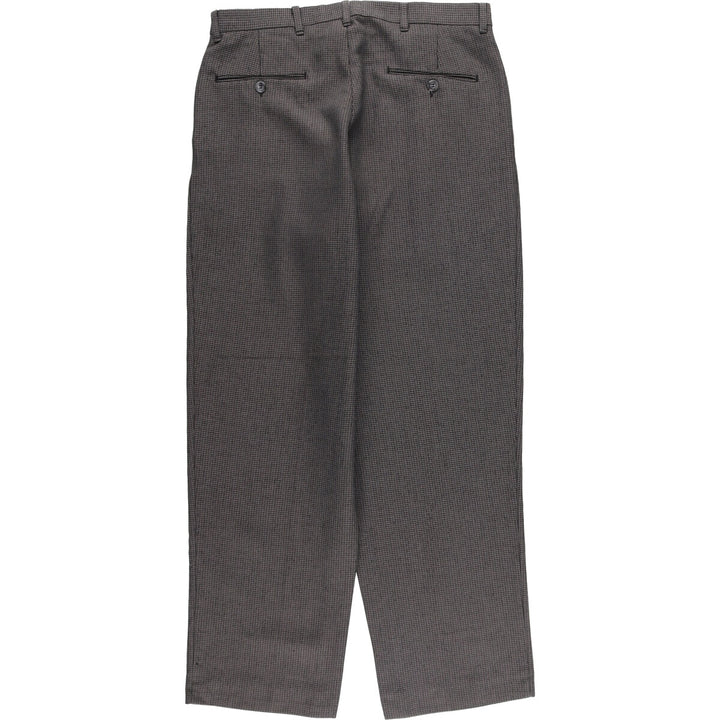 70s-80'S All-Over Print Three-Pleated Slacks, Made in USA, Men's Size W30 unclear gray type Vintage Second Hand