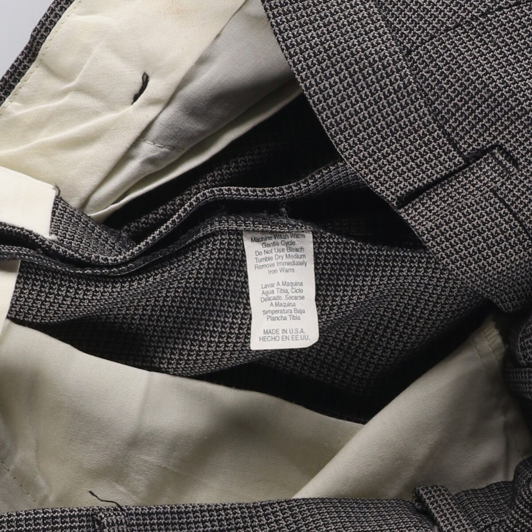 70s-80'S All-Over Print Three-Pleated Slacks, Made in USA, Men's Size W30 unclear gray type Vintage Second Hand