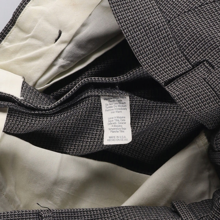 70s-80'S All-Over Print Three-Pleated Slacks, Made in USA, Men's Size W30 unclear gray type Vintage Second Hand