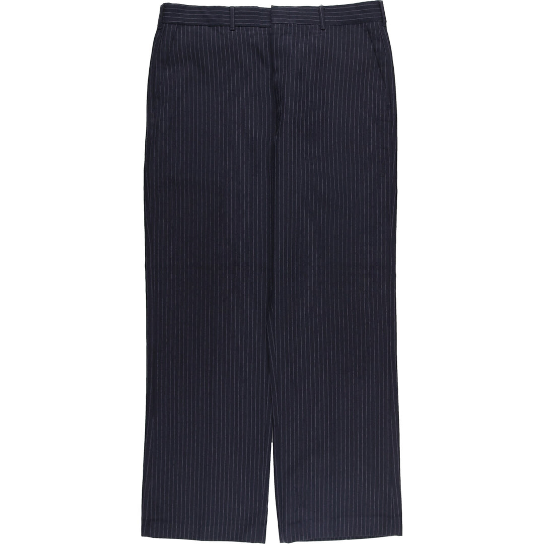 70s-80'S Striped Slacks, Made in USA, Men's Size 34 unclear navy blue type Vintage Second Hand