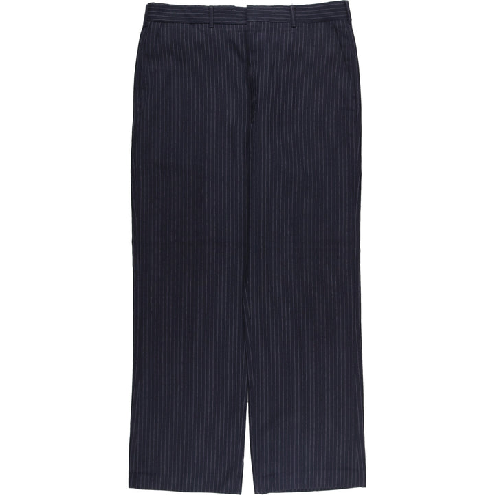 70s-80'S Striped Slacks, Made in USA, Men's Size 34 unclear navy blue type Vintage Second Hand