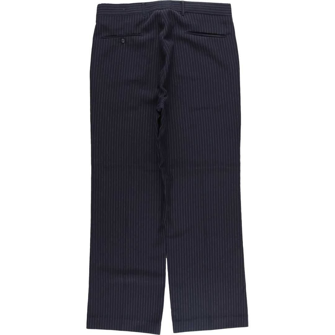 70s-80'S Striped Slacks, Made in USA, Men's Size 34 unclear navy blue type Vintage Second Hand