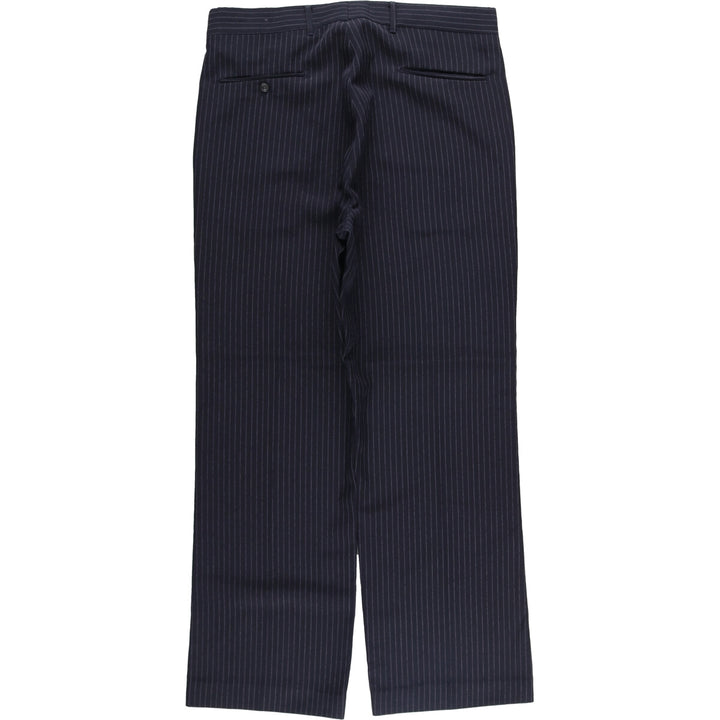 70s-80'S Striped Slacks, Made in USA, Men's Size 34 unclear navy blue type Vintage Second Hand