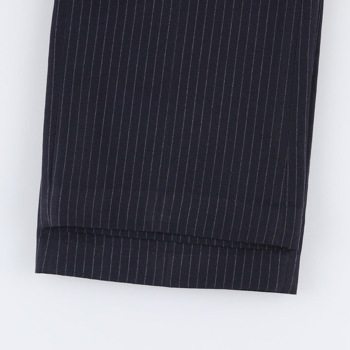70s-80'S Striped Slacks, Made in USA, Men's Size 34 unclear navy blue type Vintage Second Hand