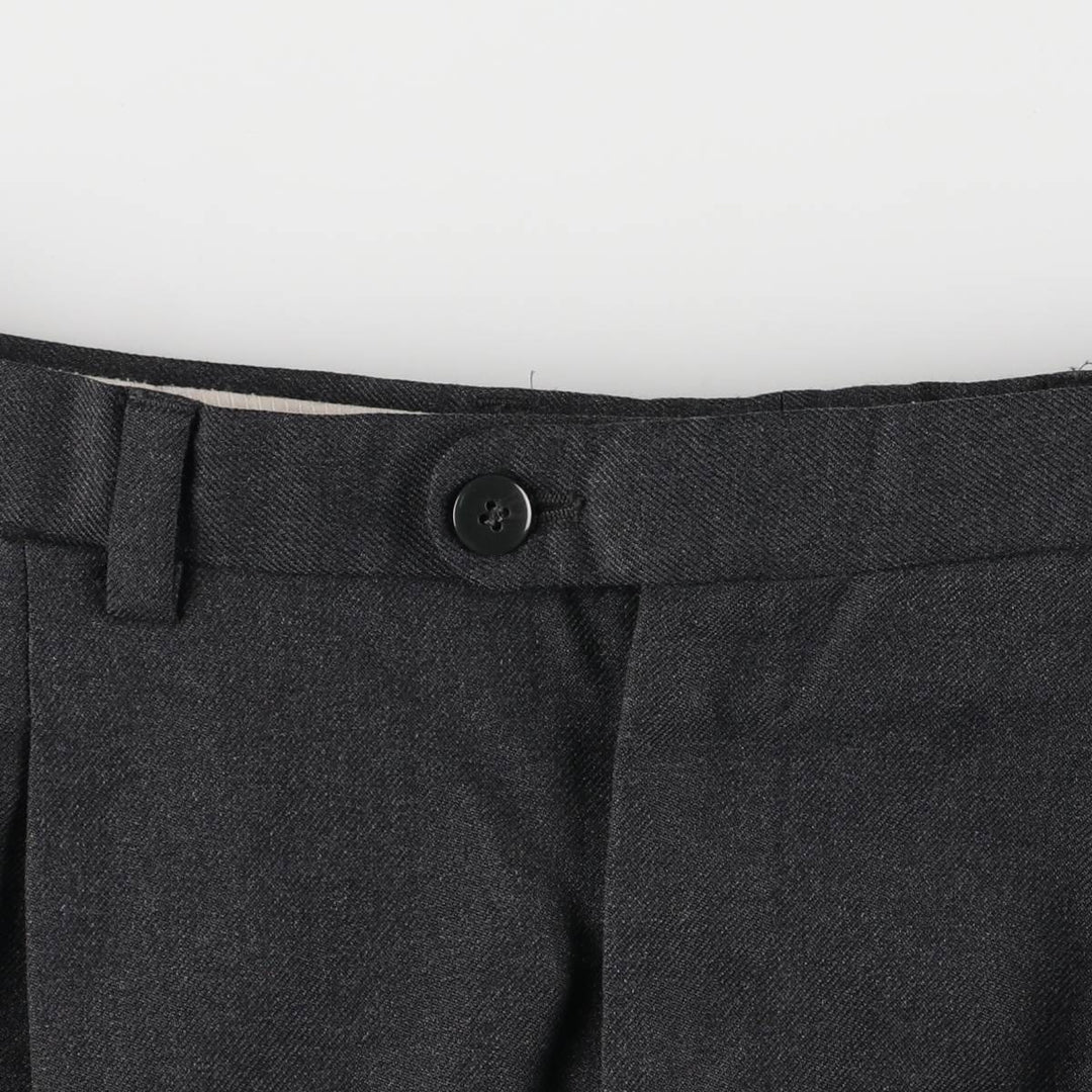 Burberry's London Two-pleat Wool Pants, Size 46, Men's Size 37 (equivalent to a W37) wool navy blue type Vintage Second Hand