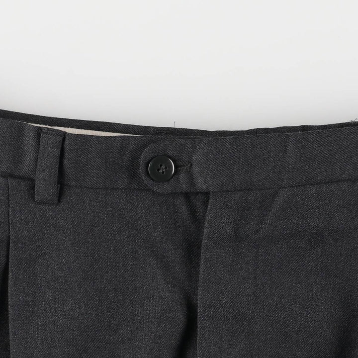 Burberry's London Two-pleat Wool Pants, Size 46, Men's Size 37 (equivalent to a W37) wool navy blue type Vintage Second Hand