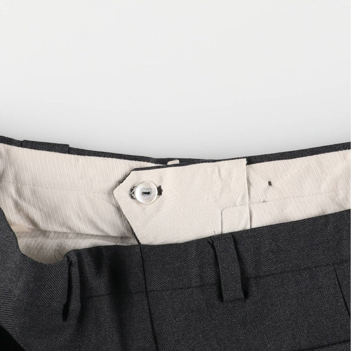 Burberry's London Two-pleat Wool Pants, Size 46, Men's Size 37 (equivalent to a W37) wool navy blue type Vintage Second Hand