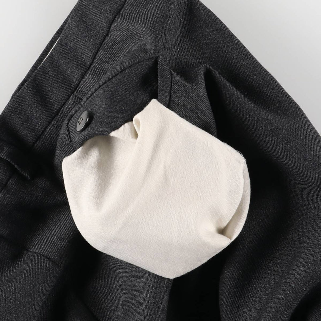 Burberry's London Two-pleat Wool Pants, Size 46, Men's Size 37 (equivalent to a W37) wool navy blue type Vintage Second Hand