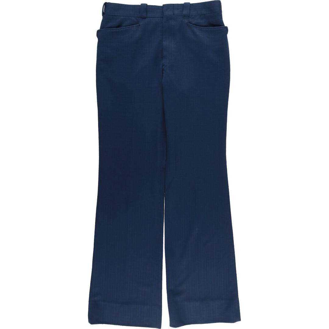 Vintage 1970'S Dan Perker flare pants, men's size W32 polyester blue type Vintage Second Hand
