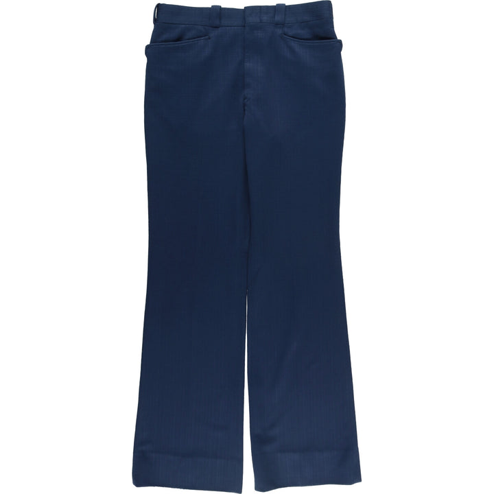 Vintage 1970'S Dan Perker flare pants, men's size W32 polyester blue type Vintage Second Hand