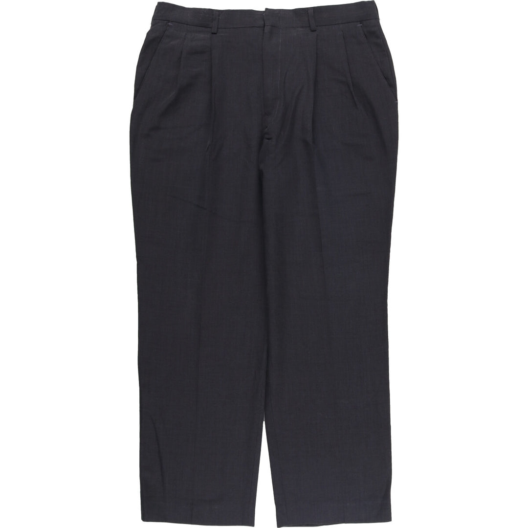 Haggar HAGGER Two-pleat Slacks, Made in USA, Men's, Size W33 polyester black type Vintage Second Hand