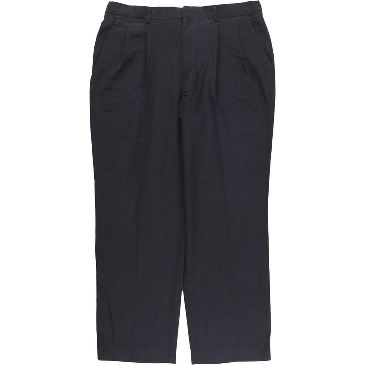 Haggar HAGGER Two-pleat Slacks, Made in USA, Men's, Size W33 polyester black type Vintage Second Hand