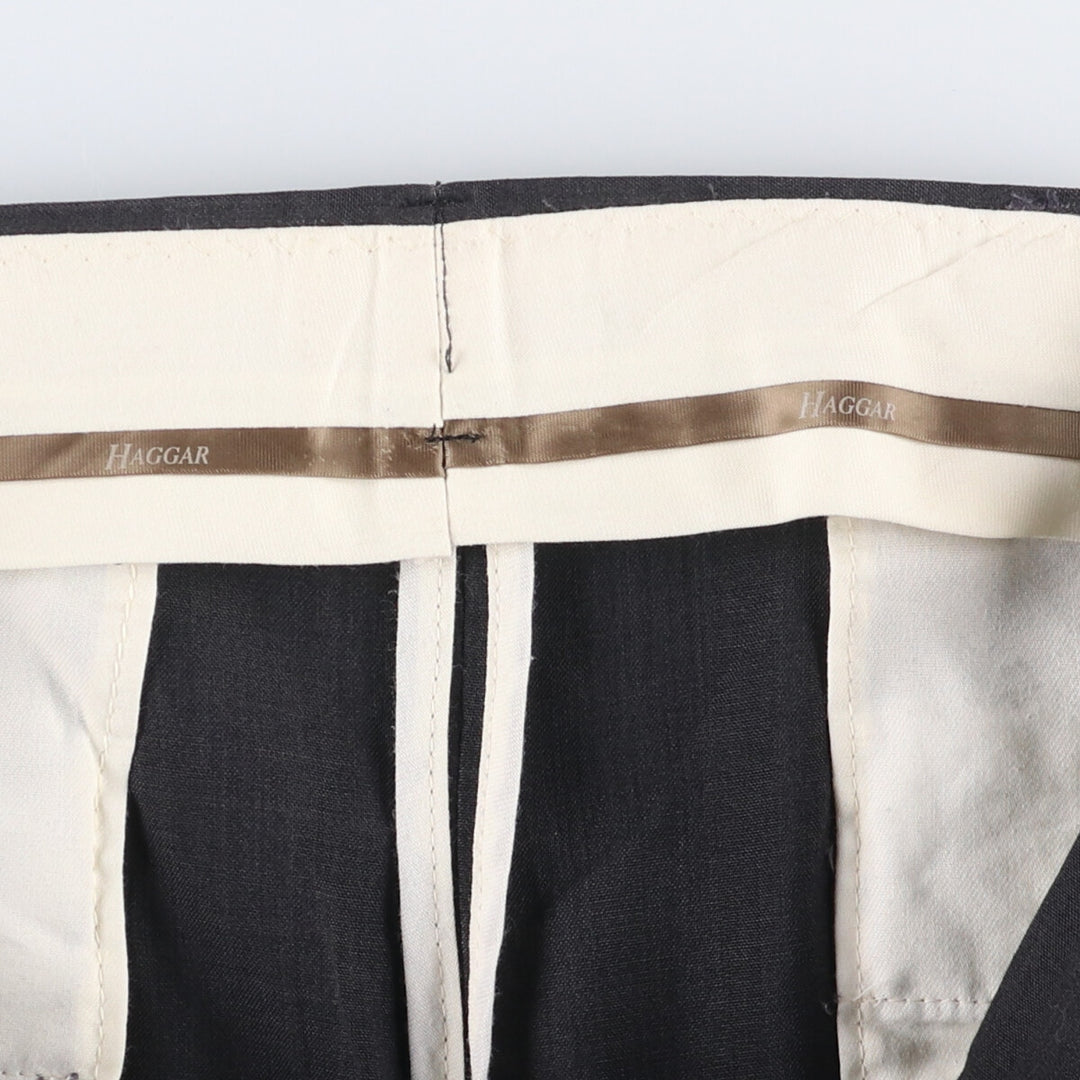 Haggar HAGGER Two-pleat Slacks, Made in USA, Men's, Size W33 polyester black type Vintage Second Hand