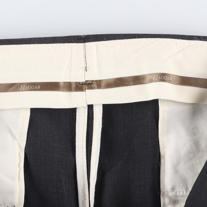 Haggar HAGGER Two-pleat Slacks, Made in USA, Men's, Size W33 polyester black type Vintage Second Hand