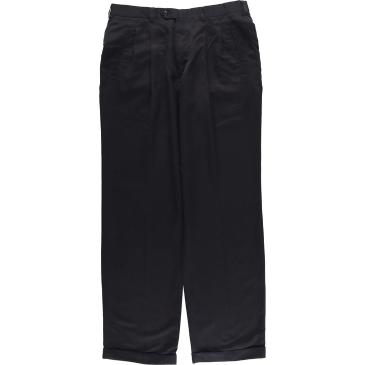 Haggar HAGGER BLACK LABEL Two-pleat Slacks, Men's, Size W33 polyester black type Vintage Second Hand