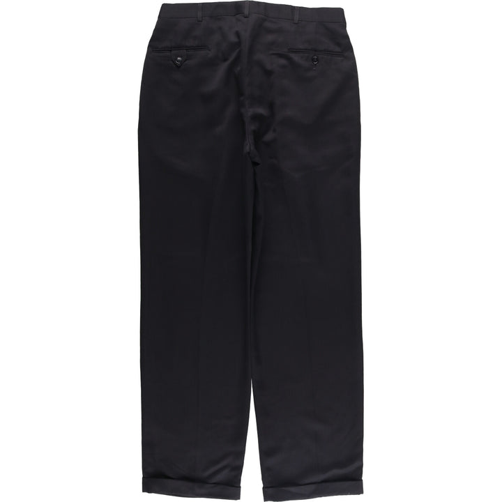 Haggar HAGGER BLACK LABEL Two-pleat Slacks, Men's, Size W33 polyester black type Vintage Second Hand