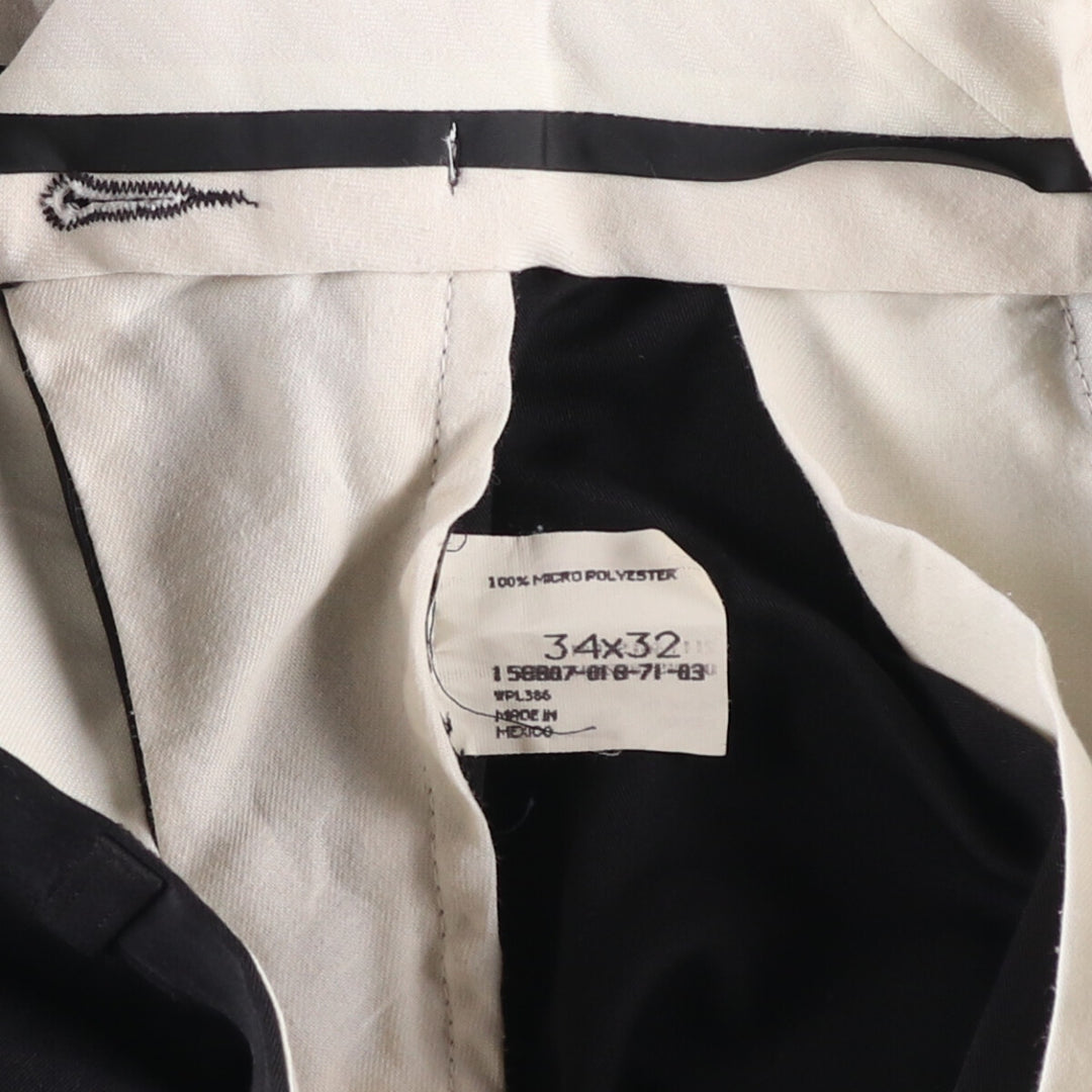 Haggar HAGGER BLACK LABEL Two-pleat Slacks, Men's, Size W33 polyester black type Vintage Second Hand