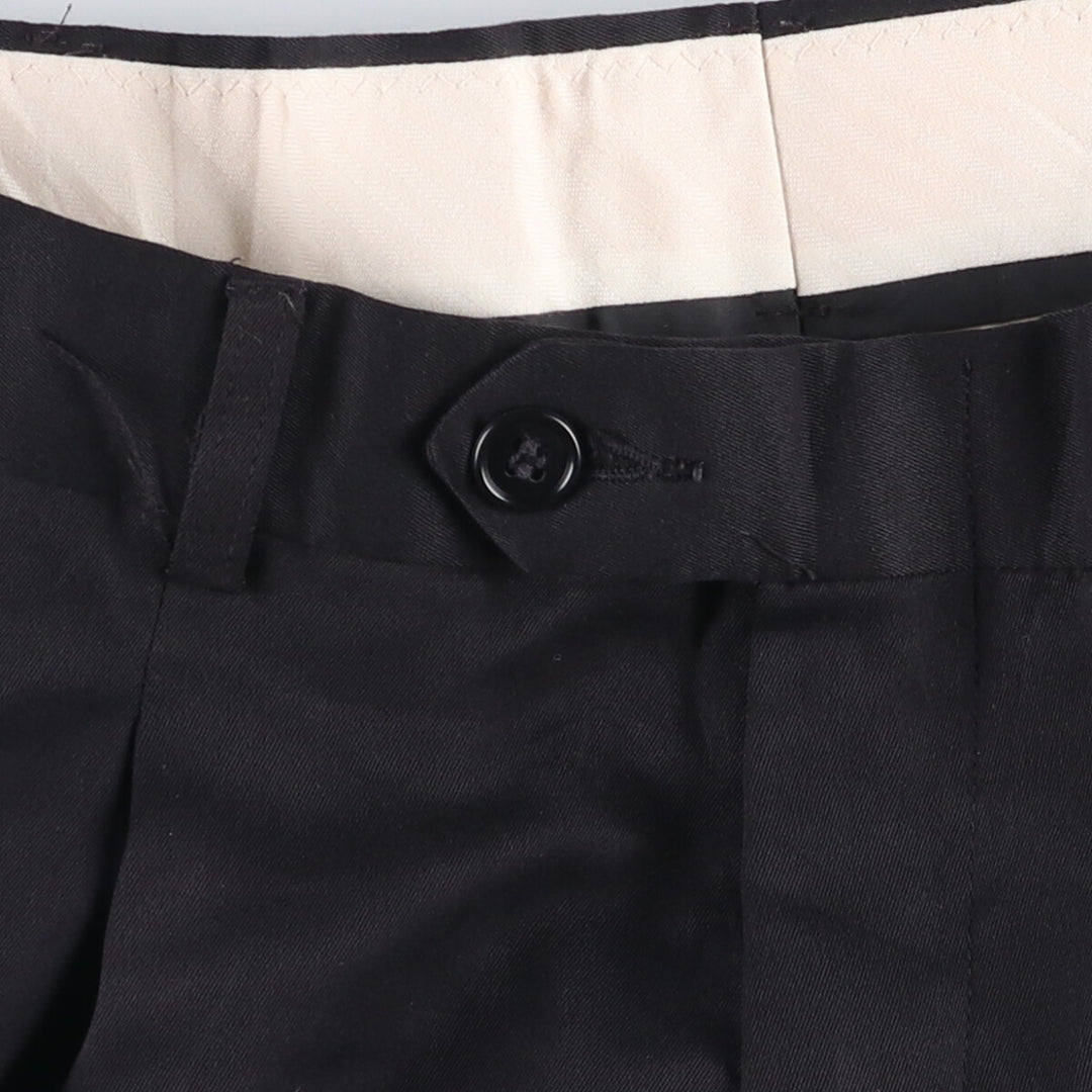 Haggar HAGGER BLACK LABEL Two-pleat Slacks, Men's, Size W33 polyester black type Vintage Second Hand
