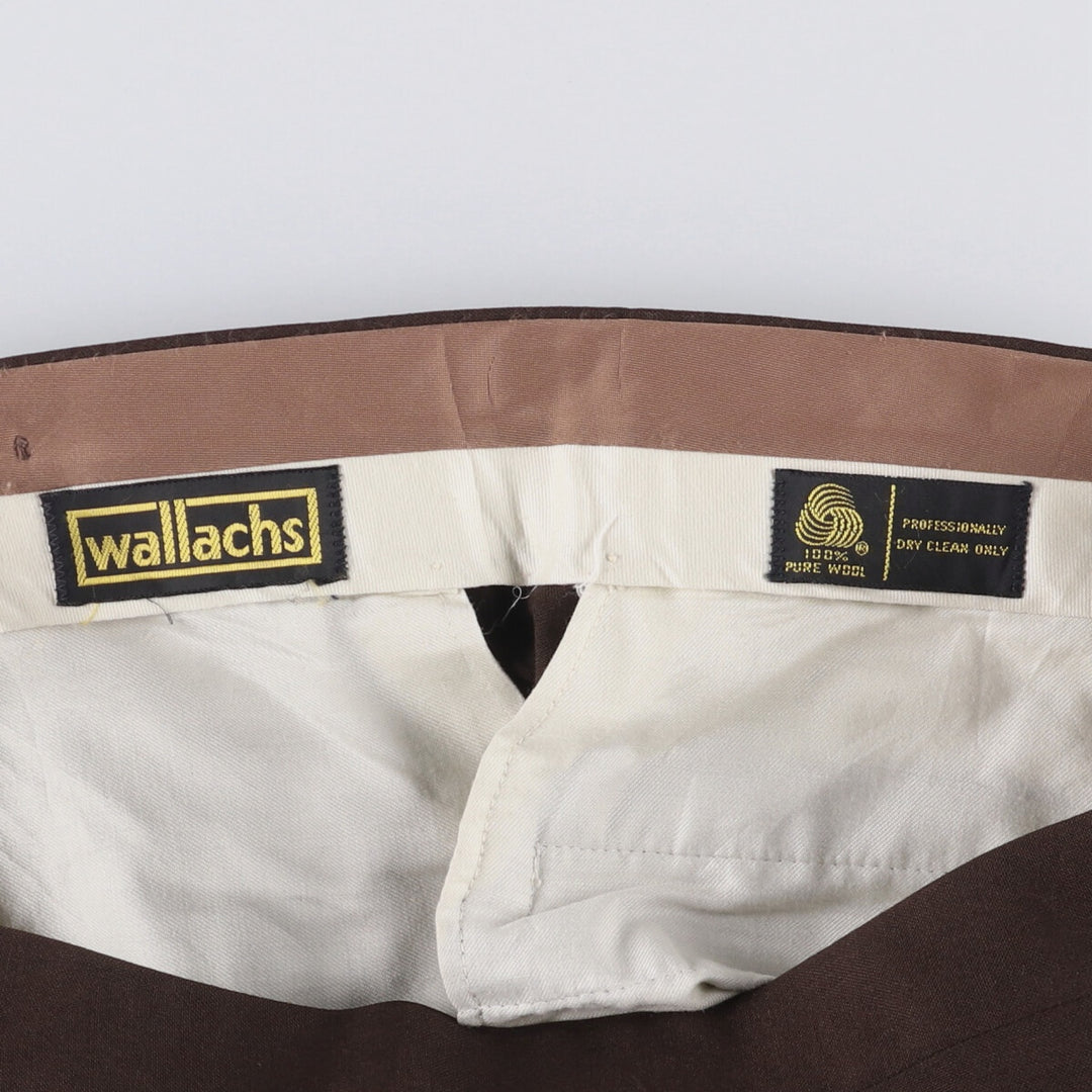 Vintage 70s-80'S WALLACHS wool pants, men's size 34. wool brown type Vintage Second Hand