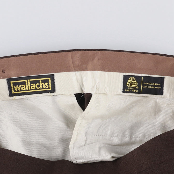 Vintage 70s-80'S WALLACHS wool pants, men's size 34. wool brown type Vintage Second Hand