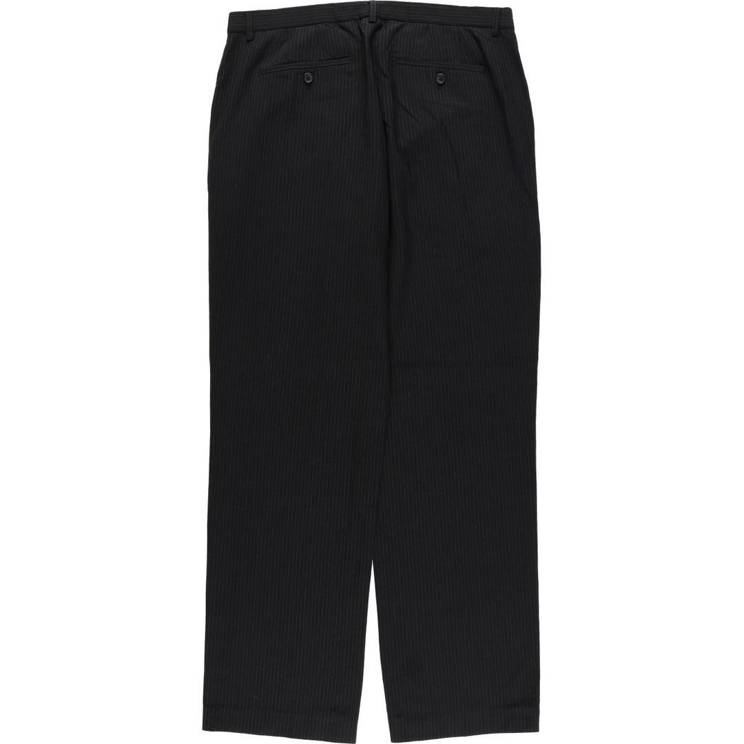 Calvin Klein Striped Wool Pants, Men's Size 36 wool black type Vintage Second Hand