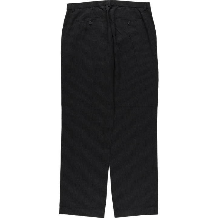 Calvin Klein Striped Wool Pants, Men's Size 36 wool black type Vintage Second Hand